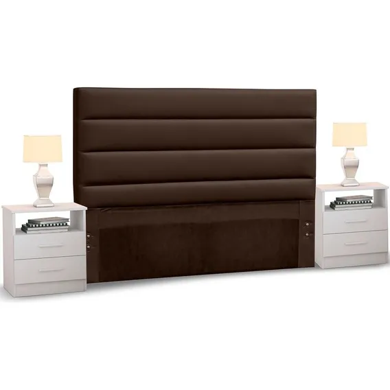 Cabeceira Cama Box Casal Queen 160cm Greta Corano Marrom E 2 Foto 1