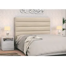Cabeceira Cama Box Casal Queen 160cm Greta Suede Bege C/ 2 Criados Foto mini 2