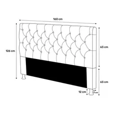 Cabeceira Cama Box Casal Queen Cristal 160cm Corino Bege Foto mini 2