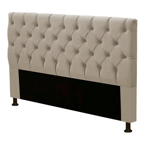 Cabeceira Cama Box Casal Queen Cristal 160cm Corino Bege Foto 1