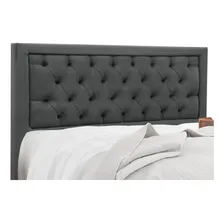 Cabeceira Cama Box Estofada Casal Casal Baronesa Suede Cinza Foto  mini 1