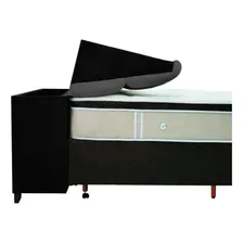 Cabeceira Cama Box Estofada Casal Casal Imperador Suede Cinz Foto mini  3