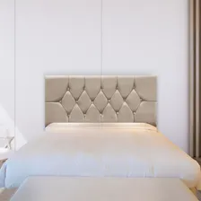 Cabeceira Cama Box Estofada Solteiro 90cm Geovana Suede Bege Foto mini 2