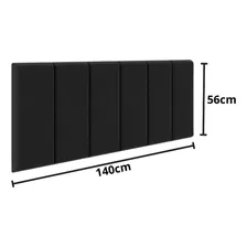 Cabeceira Cama Casal Box Box Estofada 1,40 Várias Cores Cor Preto Foto mini 4