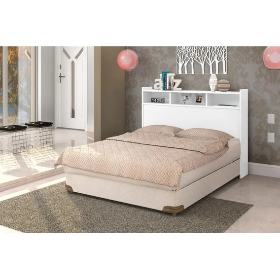 Cabeceira Cama Casal Melissa Box Branco Foto 1