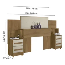 Cabeceira Casal ExtensÃvel Com 2 Mesas De Cabeceira 4 Wt Foto mini 3