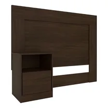 Cabeceira de cama box Demóbile London Solteiro 130cm x 100cm MDP ébano touch Foto mini  2