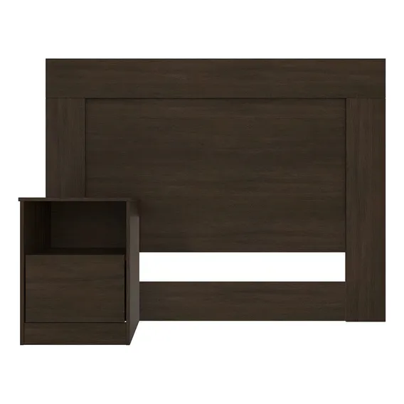 Cabeceira de cama box Demóbile London Solteiro 130cm x 100cm MDP ébano touch Foto 1