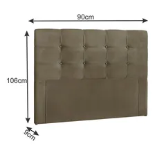 Cabeceira de cama box Simbal Clean Solteiro 90cm x 106cm Couro marrom-taupe Foto mini 3