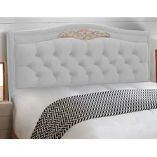Cabeceira Estofada Box Casal Queen Size 160cm Corino Branco Foto mini 3