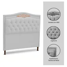 Cabeceira Estofada Box Casal Queen Size 160cm Corino Branco Foto mini 2