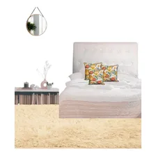 Cabeceira Estofada Butonê Corino Branco -cama Box Solteiro Foto  mini 1