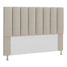 Cabeceira Estofada Cama Box Casal 140 Cm Bege Foto  mini 1