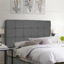 Cabeceira Estofada Cama Box Casal Bela 1,40cm Suede Cor Cabeceira Estofada Bela Cinza Foto mini 2