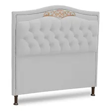 Cabeceira Estofada Cama Box Casal Belize 140cm Corino Branco Foto mini 1