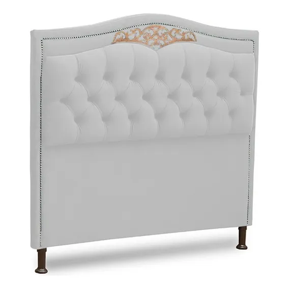 Cabeceira Estofada Cama Box Casal Belize 140cm Corino Branco Foto 1