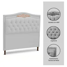 Cabeceira Estofada Cama Box Casal Belize 140cm Corino Branco Foto mini 3