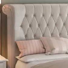 Cabeceira Estofada Cama Box Queen 1,60 Mirage Linho Cinza Foto mini 3