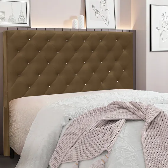 Cabeceira King Size 195cm Em Suede Tânia Spezzia Wt Foto 1