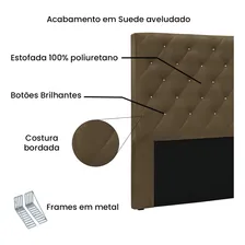 Cabeceira King Size 195cm Em Suede Tânia Spezzia Wt Foto mini 4
