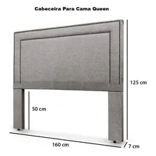 Cabeceira Linho Estofada Com Tachinha Cama Queen 1.60 Lh Cor Linho Cinza Foto mini 4