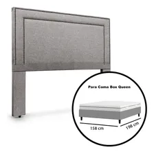 Cabeceira Linho Estofada Com Tachinha Cama Queen 1.60 Lh Cor Linho Cinza Foto mini 3