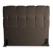 Cabeceira Luna Cama Box Casal 140cm Suede Velut Marrom Foto mini  2