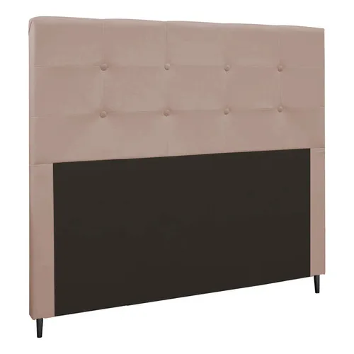 Cabeceira Luna Cama Box Queen 160 Cm Suede Bege D'rossi Foto 1