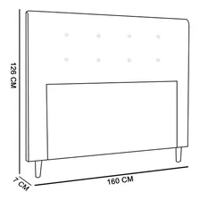 Cabeceira Luna Cama Box Queen 160 Cm Suede Bege D'rossi Foto mini  3