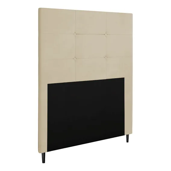 Cabeceira Luna Cama Box Solteiro 90 Cm Suede Bege D'rossi Foto 1