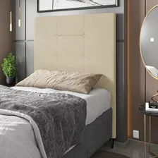Cabeceira Luna Cama Box Solteiro 90 Cm Suede Bege D'rossi Foto mini 4