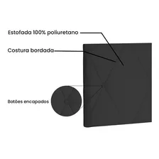 Cabeceira Painel Aquilla Cama Box Casal 140 Cm Suede Preto Foto mini 3