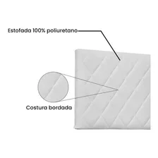 Cabeceira Painel Cama Box Casal 140 Esmeralda Corino Branco Foto mini 4