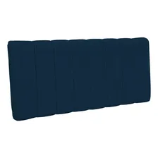 Cabeceira Painel Casal 140 Cm Dubai Suede Azul Marinho Cor Azul-marinho Foto  mini 1