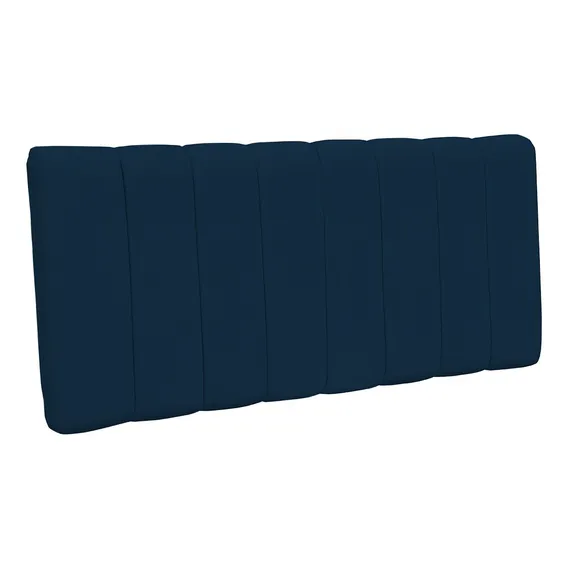 Cabeceira Painel Casal 140 Cm Dubai Suede Azul Marinho Cor Azul-marinho Foto 1