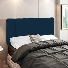 Cabeceira Painel Casal 160 Cm Dubai Suede Azul Marinho Cor Azul-marinho Foto mini 2