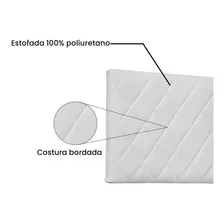 Cabeceira Painel Solteiro 90 Esmeralda Corino Branco Foto mini 4