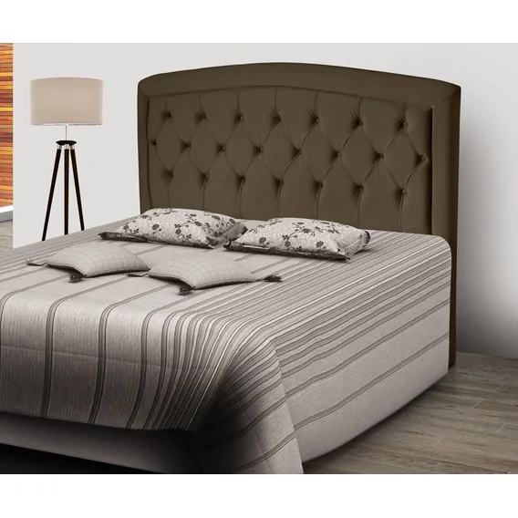 Cabeceira Quarto Milao Estofado Queen 160 Cm Cor Paiva Marrom Escuro Foto 1