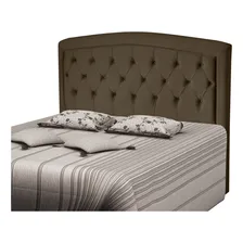 Cabeceira Quarto Milao Estofado Queen 160 Cm Cor Paiva Marrom Escuro Foto mini 2