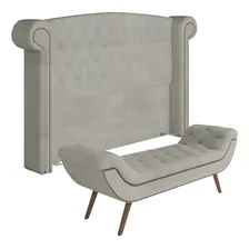 Cabeceira Queen 160cm Provença Recamier Veneto Bouclé Cru Cor Creme Foto  mini 1