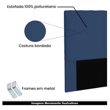 Cabeceira Queen Size 1,60m Baelon Suede Azul Marinho Foto mini 4