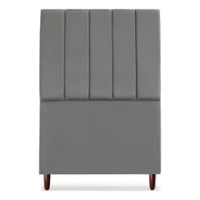 Cabeceira Solteiro 90cm Arlla Suede Cinza Rm Foto mini  3