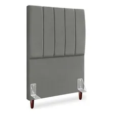 Cabeceira Solteiro 90cm Arlla Suede Cinza Rm Foto  mini 1