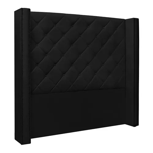Cabeceira Vicenza Para Cama Box King 195 Cm Corino Preto Foto 1