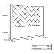 Cabeceira Vicenza Para Cama Box King 195 Cm Corino Preto Foto mini 3
