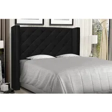 Cabeceira Vicenza Para Cama Box King 195 Cm Corino Preto Foto mini 2