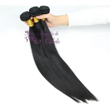 Cabelo 100% Humano Liso Ondulado Em Tela Castanho 40cm 100g Cor Castanho com Tic Tac Foto mini 3