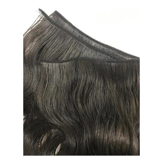Cabelo 100% Humano Liso Ondulado Em Tela Castanho 40cm 100g Cor Castanho com Tic Tac Foto 1