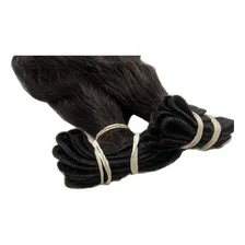 Cabelo 100% Humano Liso Ondulado Em Tela Castanho 40cm 100g Cor Castanho com Tic Tac Foto mini 2