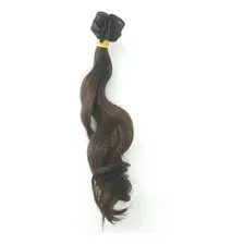 Cabelo 100% Humano Liso Ondulado Em Tela Castanho 40cm 50g. Foto mini  2